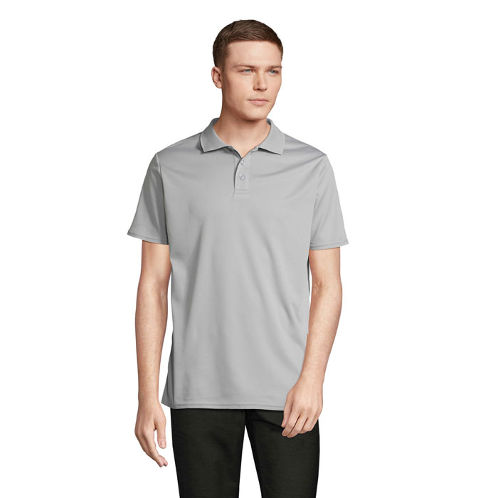 Polo sport personnalisé unisexe PITCHER gris pur